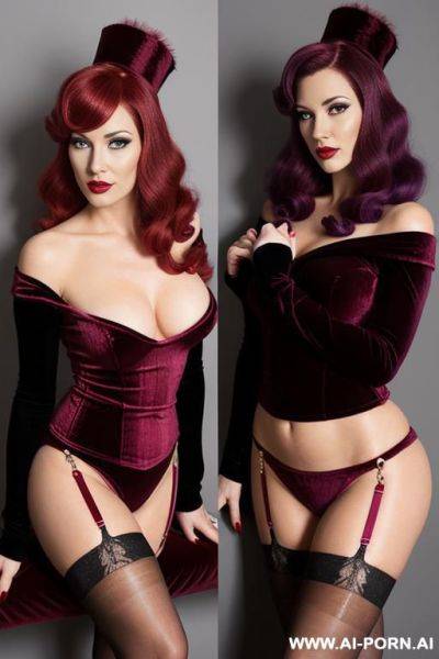Velvet sockings and velvet garter - ai-porn.ai on pornintellect.com