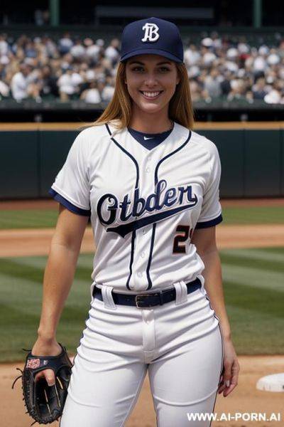 (realistic baseball jersey), (baseball pants), (baseball hat) - ai-porn.ai on pornintellect.com
