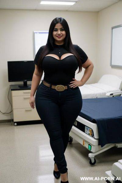 Beautiful, mexican, tight shirt, wide circular hips, pear shaped, drinking potion, very thicc - ai-porn.ai - Mexico on pornintellect.com