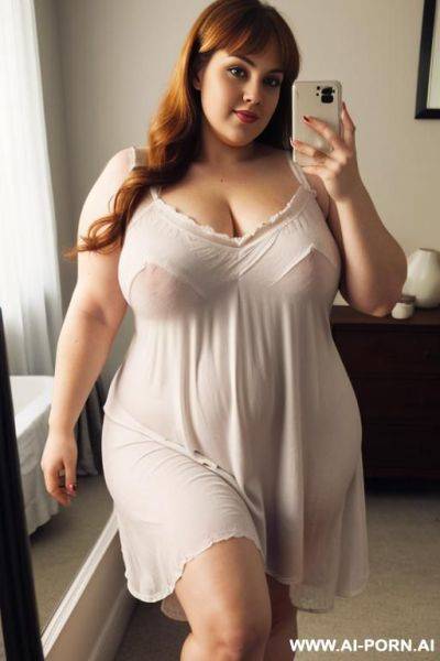 Bbw, rotund, wide, big woman, massive pear shaped body, big legs, huge belly, long hair, looking at camera - ai-porn.ai on pornintellect.com