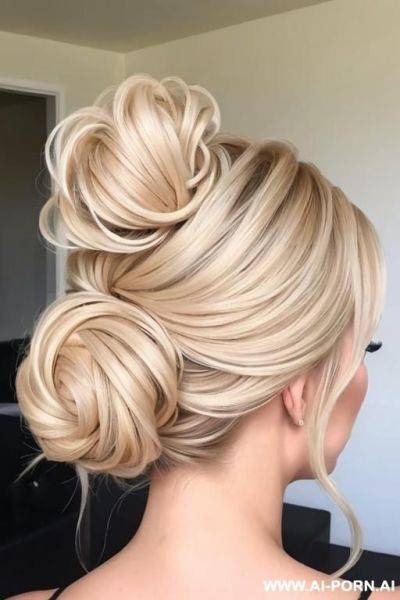Perfect blonde hair bun for a wedding - ai-porn.ai on pornintellect.com