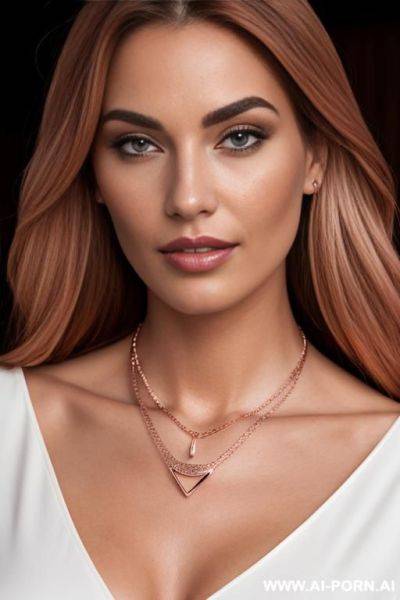 Rose gold necklace, s - ai-porn.ai on pornintellect.com