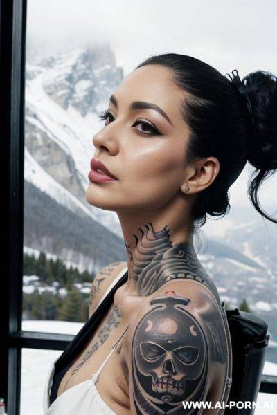Long hair, high ponytail, covered in cum - ai-porn.ai on pornintellect.com