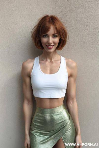 Fit woman, ((skirt)), ((crop top)) - ai-porn.ai on pornintellect.com
