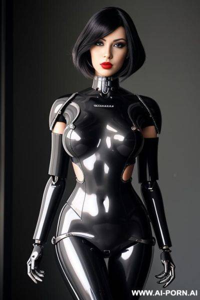 Cyborg robot doll con tuta in latex che ricopre tutto il corpo. - ai-porn.ai on pornintellect.com