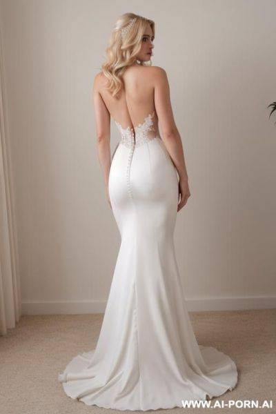 Blonde woman, wedding dress, (legs spread), (naked ass) - ai-porn.ai on pornintellect.com