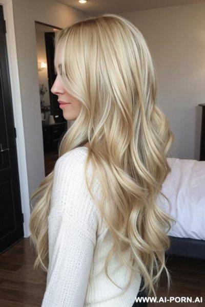 Long, blonde, flowing, healthy hair - ai-porn.ai on pornintellect.com
