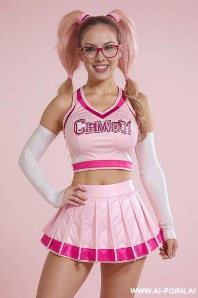 Tails, spread eagle, showing full nude body, blond hair, 1, glasses, hairless pussy, large natural breasts - ai-porn.ai on pornintellect.com