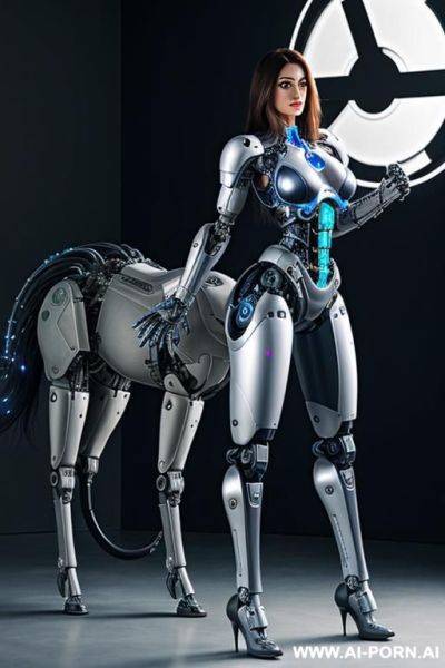 Beautiful female taur cyborg robot with beautiful four legs - ai-porn.ai on pornintellect.com