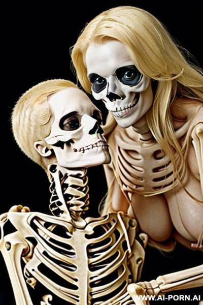 (((blonde woman fucking with female skeleton))) - ai-porn.ai on pornintellect.com