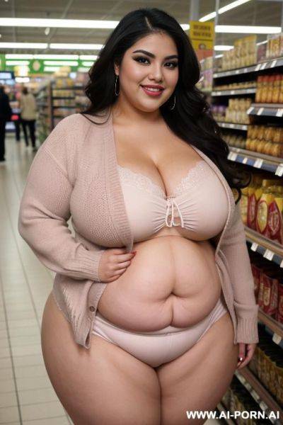 Extremely rotund figure, huge body, gordísima, mexican, chola, supermodel, huge nose, bimbo, eyeliner, blush, eyeshw, plump, extra thicc, wide hips, big smile - ai-porn.ai - Mexico on pornintellect.com