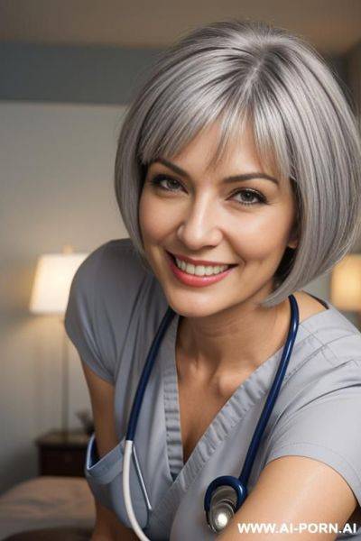(nurse) (bending over) (close up) (smiling) (scrubs) - ai-porn.ai on pornintellect.com
