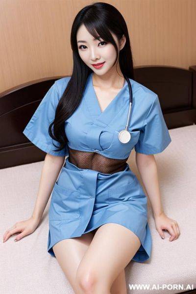 Japanese beauty women nurse wear skin color fishnet - ai-porn.ai - Japan on pornintellect.com