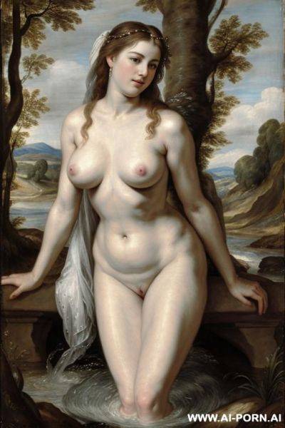 Nymph, coming out of river, nude, naked, old women, big saggy breasts, irish, rubens art - ai-porn.ai - Ireland on pornintellect.com