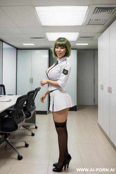 Chica negra con el pelo rubio chupando polla - ai-porn.ai on pornintellect.com