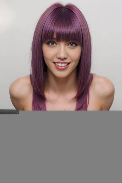 ((anal sex)) ((anal fucked)) ((show his cock entering her ass hole)) long waist length curly blue pink hair, busty babe - ai-porn.ai on pornintellect.com