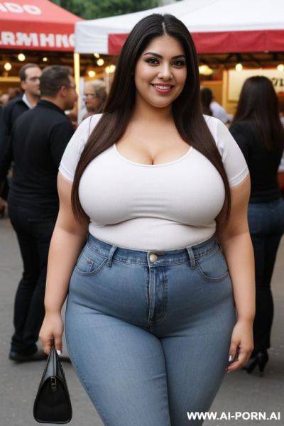 Rotund figure, huge hourglass wide body, mexican, masterpiece supermodel, huge nose, chicana, chola, hot, pear shaped, wide hips, huge thighs - ai-porn.ai - Mexico on pornintellect.com