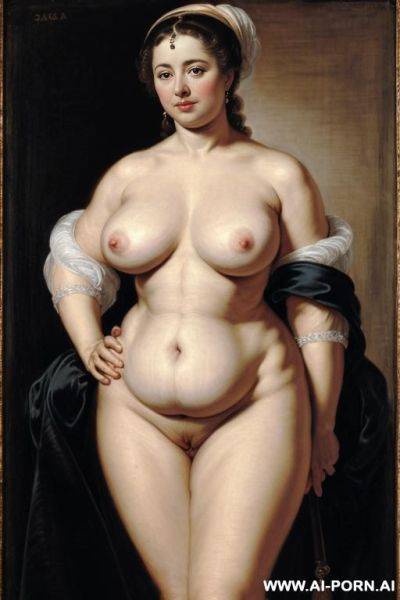 Mature, very old women, saggy tits, nude, black, chubby, rubens art - ai-porn.ai on pornintellect.com