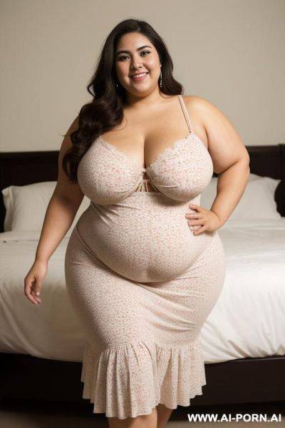 Mexican, massively rotund physique, huge body, supermodel, big nose, wide hips, extra thicc, extra plump, super pear shaped, long hair, sundress - ai-porn.ai - Mexico on pornintellect.com