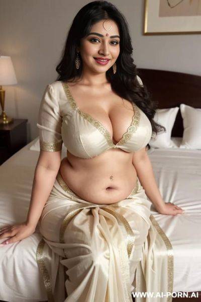 A gorgeous glow skinned and punjabi 30 year old adult woman with seductive appearance and very long-straight hair. her face has cheeks with dimples, those dimple appears deeply while she smiles. - ai-porn.ai on pornintellect.com