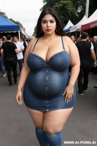 Mexican, supermodel, very rotund, huge body, hourglass figure, big nose, ethnic, ultra wide hips, extremely thicc, big thighs, eyeliner - ai-porn.ai - Mexico on pornintellect.com