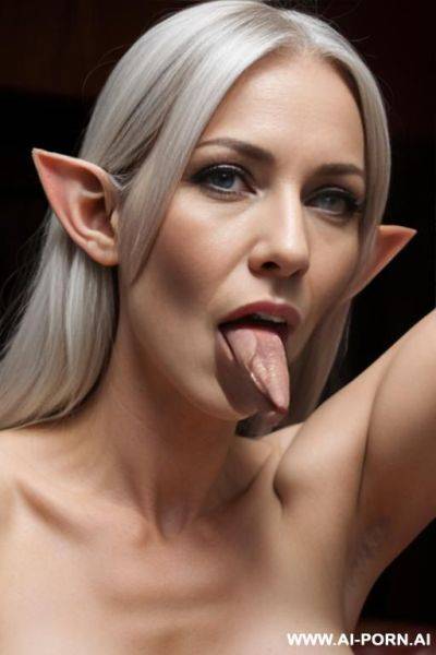 Naked elf woman sucking on a penis - ai-porn.ai on pornintellect.com