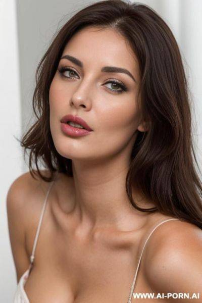 Brune avec la bouche grande ouverte et la langue tirée qui atds du sperme - ai-porn.ai on pornintellect.com