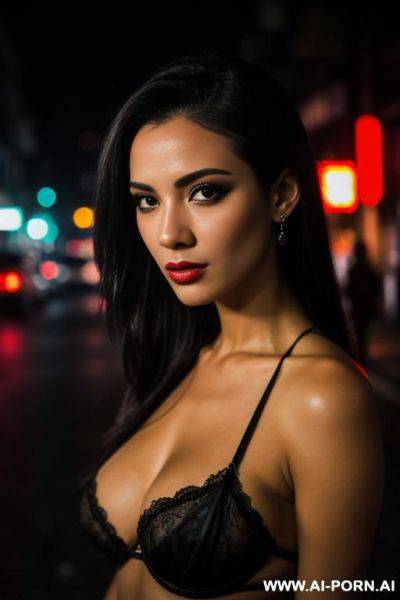 Street, night, street of prostitutes, realistic - ai-porn.ai on pornintellect.com