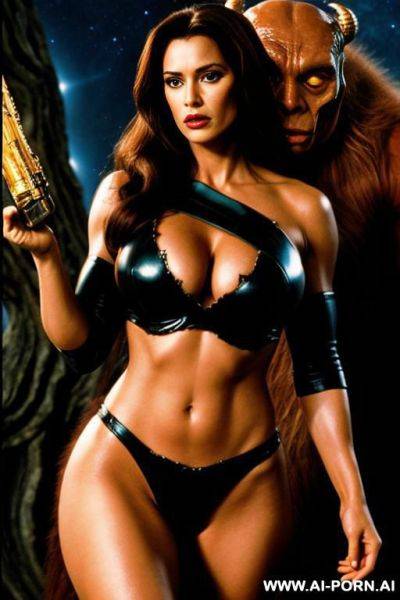 Monster like a hero of the film about an cosmic monster with schzenegger in the title role - ai-porn.ai on pornintellect.com