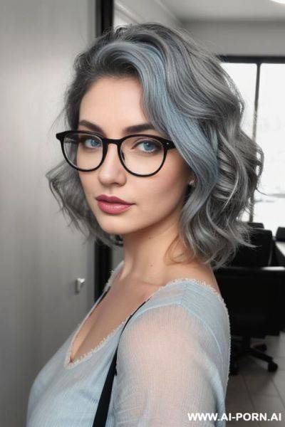 (thick rimmed glasses) (pale blue eyes) - ai-porn.ai on pornintellect.com