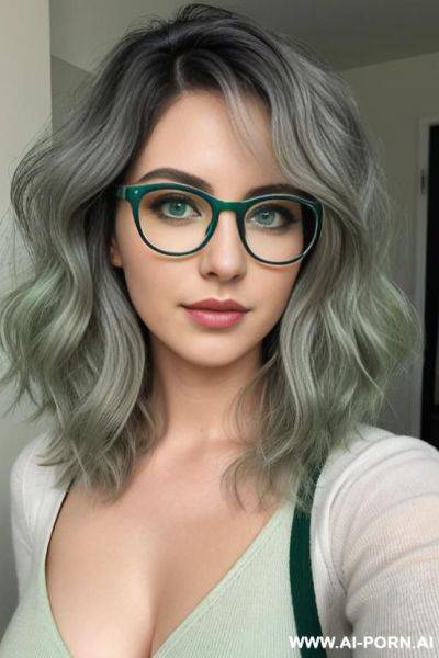 (thick rimmed glasses) (pale green eyes) - ai-porn.ai on pornintellect.com