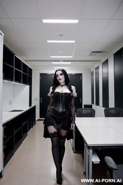 A goth woman with big free tits showing her pussy under her skirt - ai-porn.ai on pornintellect.com