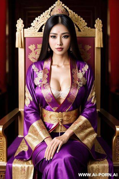 Empress of china, full empress robe, sitting on throne in big palace, her iq is ultra-high, - ai-porn.ai on pornintellect.com