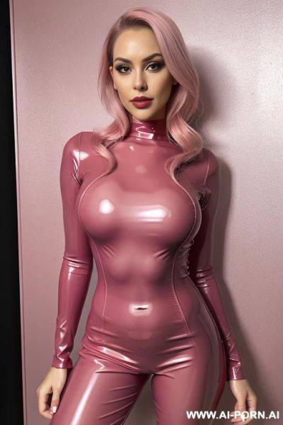 Latex chooker, latex bodysuit, latex catsuit, pink light peach latex - ai-porn.ai on pornintellect.com