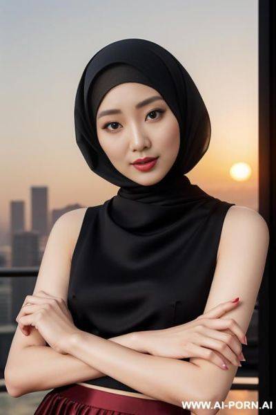 Hijab woman and male selfie - ai-porn.ai on pornintellect.com