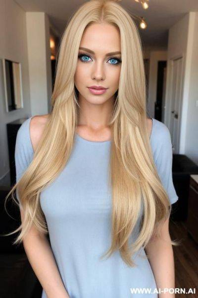 Long blonde hair, blue eyes - ai-porn.ai on pornintellect.com