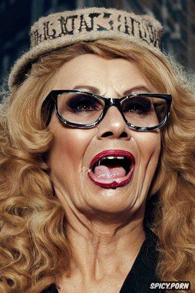 Crossed eyes, nazi garrison cap on head, sophia loren, eyes rolling back - spicy.porn on pornintellect.com