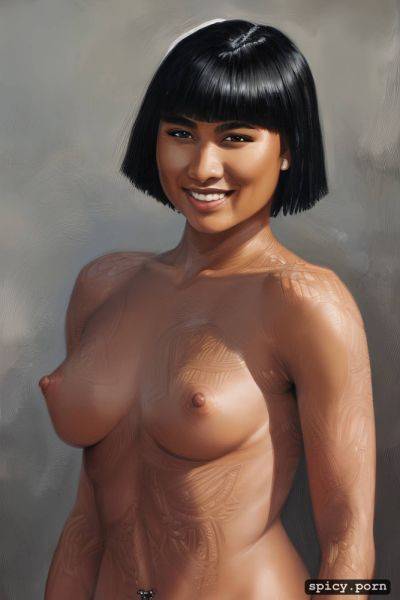 Very slim teen body, nude, detailed face, maori teen 18yo, intricate half portrait - spicy.porn on pornintellect.com