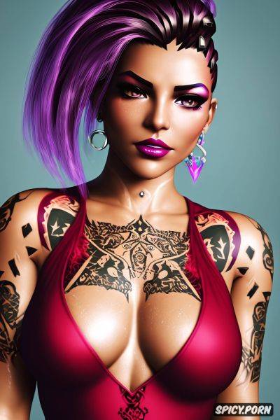 Tattoos small perky tits elegant low cut tight dark red dress masterpiece - spicy.porn on pornintellect.com