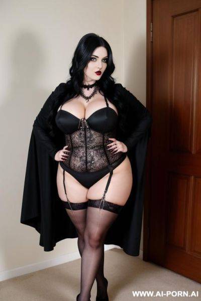 Goth curvy woman with very large legs - ai-porn.ai on pornintellect.com