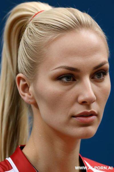 Volleyball player russian blonde ponytail close-up serious - ai-porn.ai - Russia on pornintellect.com