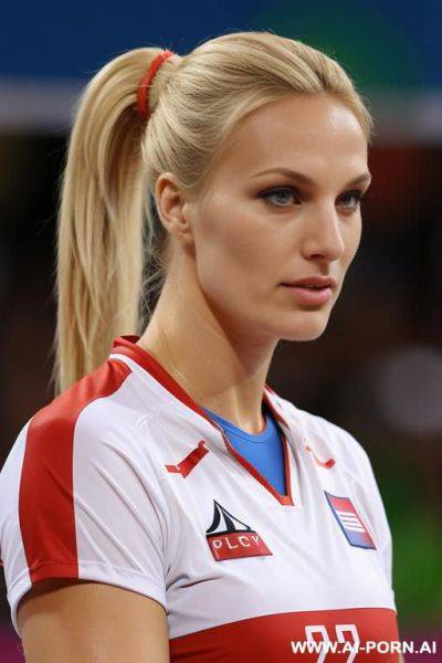 Czech olympic volleyball player blonde ponytail - ai-porn.ai - Czech Republic on pornintellect.com