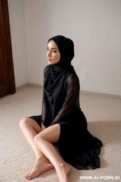 Hijab woman, nude, bare feet, no bra - ai-porn.ai on pornintellect.com