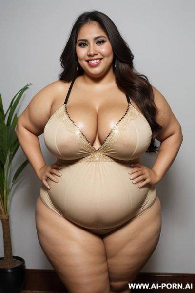 Mexican, supermodel, long hair, wide circular hips, , hourglass shape, latina, extra thicc, eyeliner. tan - ai-porn.ai - Mexico on pornintellect.com