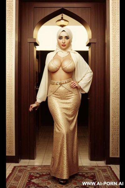 Fully naked, huge boobs, hijab, full body, stand up - ai-porn.ai on pornintellect.com