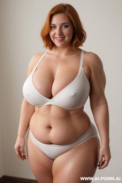 (((muscles))) (short hair) (((thick arms))) (((deep cleavage))) (((white skin))) (((enormous fat body))) - ai-porn.ai on pornintellect.com