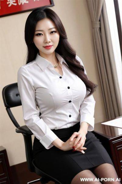 Chinese female boss, put in the manager table, fucking, - ai-porn.ai - China on pornintellect.com