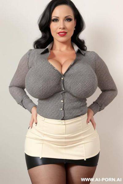 160s. 167. vintage, retro. sexologist. psychologist. 42 years old. american. busty, curvy, huge natural boobs. shirt and skirt. slutty. - ai-porn.ai - Usa on pornintellect.com