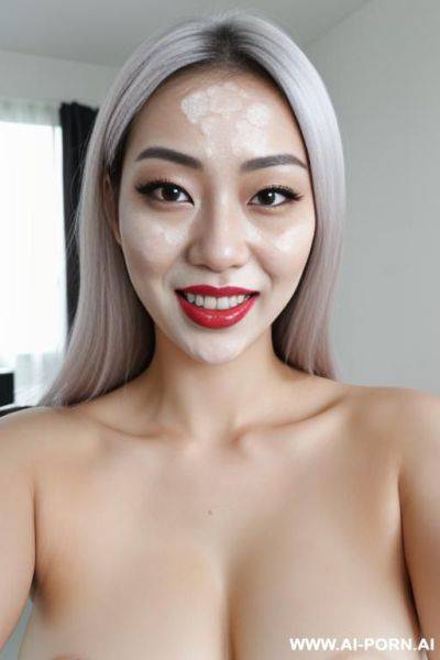 Ahegaho woman with cum on her face. - ai-porn.ai on pornintellect.com