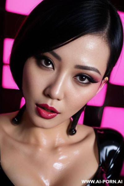 Chinese submissive sex cultist bimbo, ready to fuck, latex sex outfit, pov, eye contact - ai-porn.ai - China on pornintellect.com